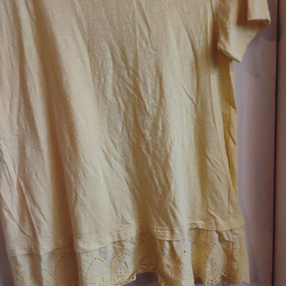 LOFT Yellow Ruffled Short Sleeve Tee - Picture 3 of 7